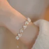 Retro Trendy Pearl Cute Zinc Alloy Geometric Animal Paw Bangles Bracelet - Image 3