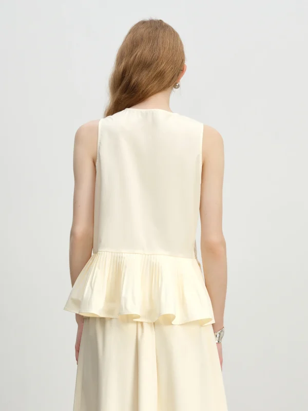 Romantic Ruffle Sleeveless Holiday Mid-Calf Top Skirt Set - Image 5