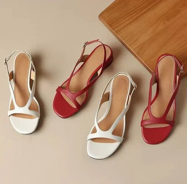 Rubber Roman Style Premium Designer For Office Work Heel Sabot Flat Sandals - Image 10