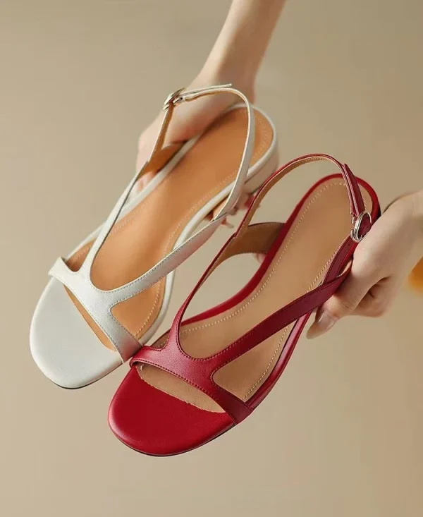 Rubber Roman Style Premium Designer For Office Work Heel Sabot Flat Sandals - Image 9