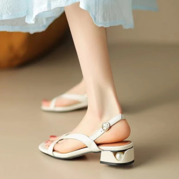Rubber Roman Style Premium Designer For Office Work Heel Sabot Flat Sandals - Image 8