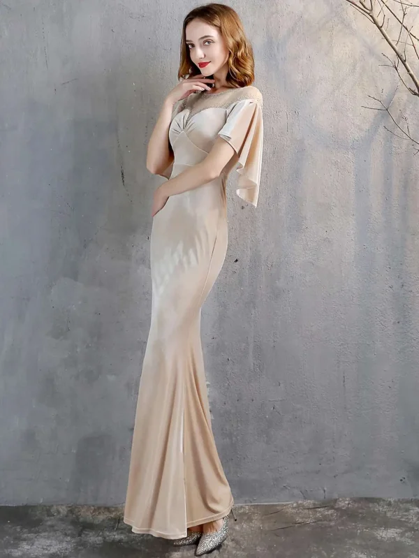 Luxury Mesh Velvet Diamonds O-Neck Wedding Cocktail Evening Dresses - Image 17