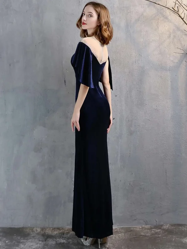 Luxury Mesh Velvet Diamonds O-Neck Wedding Cocktail Evening Dresses - Image 23