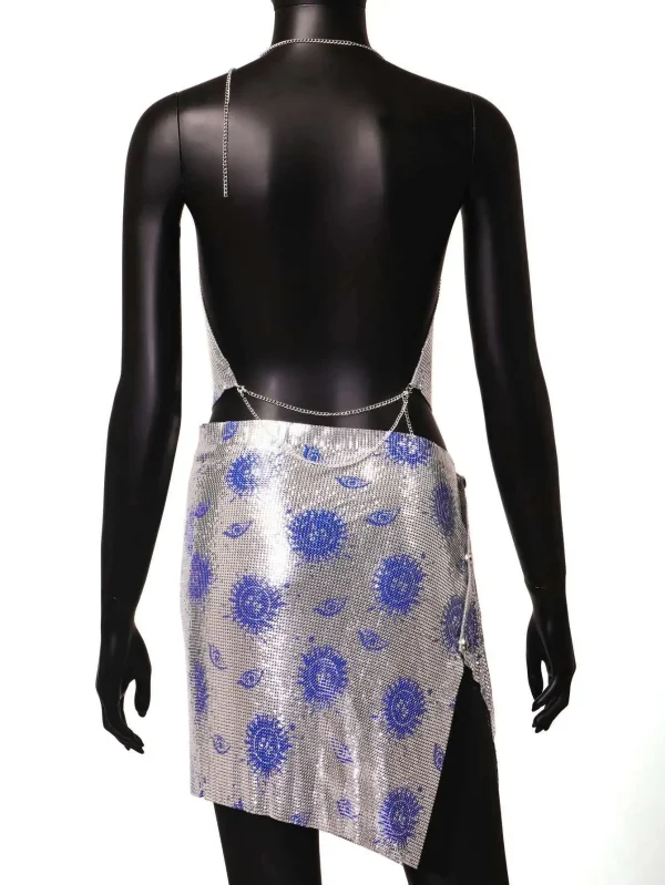 Sequin Printing Spaghetti Strap Nightclub Beach Birthday Party Mini 2 Pcs Sets - Image 3