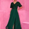 Sequined High Slit For Evening Events Maxi Party Dress - Image 2