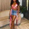 Sequined Solid Cool Cleavage Backless Lace Up Crop Tops - Image 2