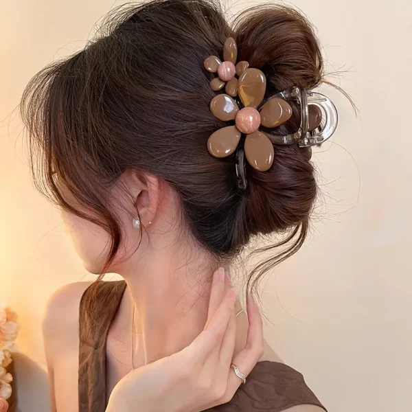 Casual Shark Clip Multiple Flower Designs Height Hairstyles Fixed Sweet Cute Hair Clip - Image 4