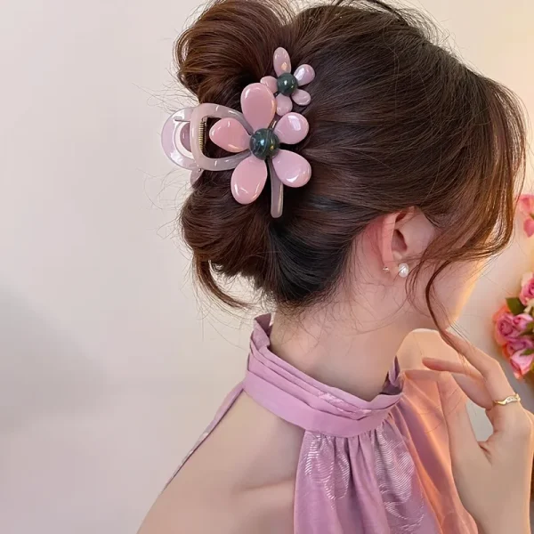 Casual Shark Clip Multiple Flower Designs Height Hairstyles Fixed Sweet Cute Hair Clip - Image 2