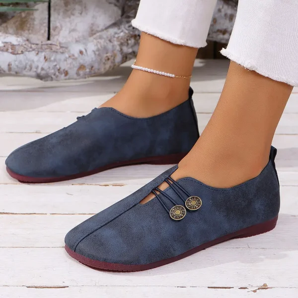 Soft And Comfortable Round Toe Walking Light Non-slip Leather Loafers - Image 3