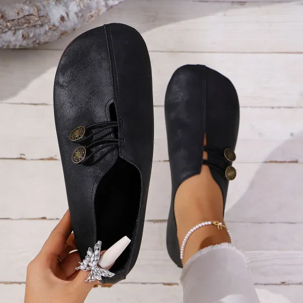 Soft And Comfortable Round Toe Walking Light Non-slip Leather Loafers - Image 9