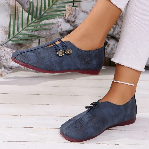 Soft And Comfortable Round Toe Walking Light Non-slip Leather Loafers - Image 2