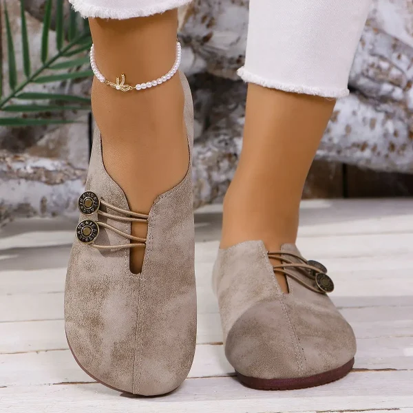 Soft And Comfortable Round Toe Walking Light Non-slip Leather Loafers - Image 12