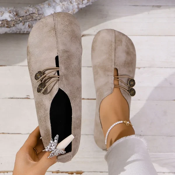 Soft And Comfortable Round Toe Walking Light Non-slip Leather Loafers - Image 14
