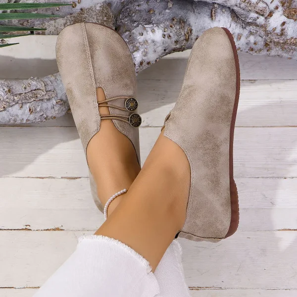 Soft And Comfortable Round Toe Walking Light Non-slip Leather Loafers - Image 13