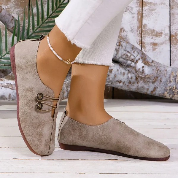 Soft And Comfortable Round Toe Walking Light Non-slip Leather Loafers - Image 11