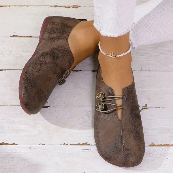 Soft And Comfortable Round Toe Walking Light Non-slip Leather Loafers - Image 19
