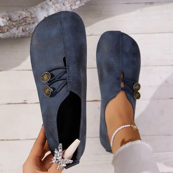 Soft And Comfortable Round Toe Walking Light Non-slip Leather Loafers - Image 4