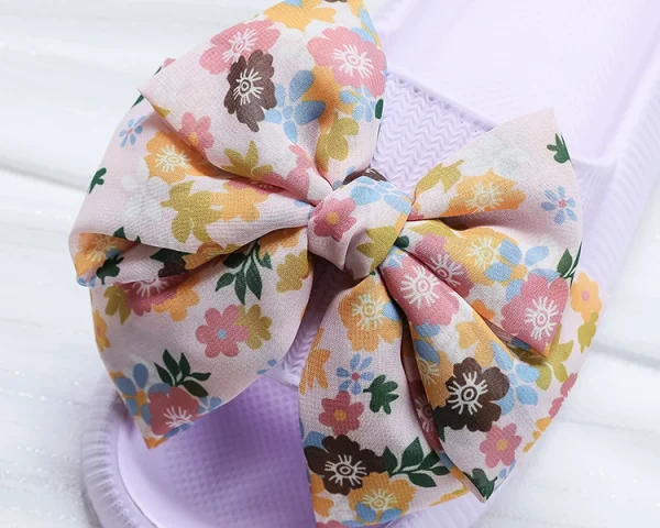 Soft Sole Eva Bow Tie Non-Slip Thick Beach Style Slippers - Image 5