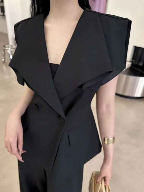 Solid V Neck Short Sleeve Tunic Top High Waist Pant Two Piece Set - Image 8