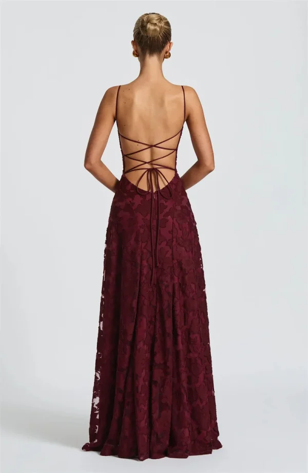 Spaghetti Strap Backless Off-shoulder Sleeveless Lace-up Evening Club Party Dress - Image 10