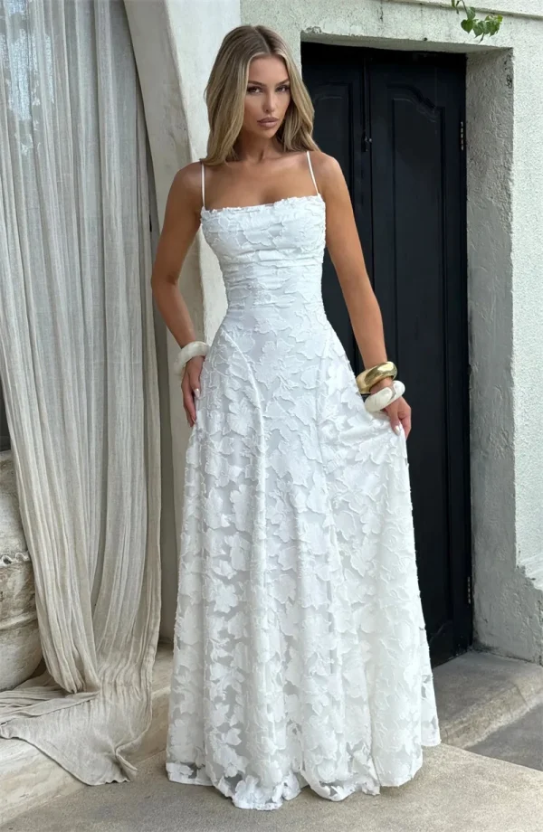 Spaghetti Strap Backless Off-shoulder Sleeveless Lace-up Evening Club Party Dress - Image 13