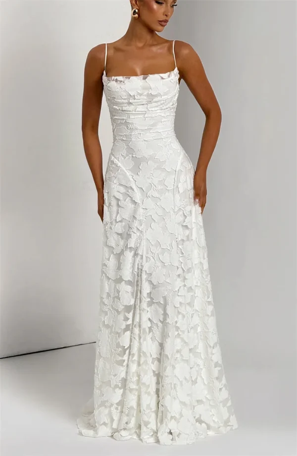 Spaghetti Strap Backless Off-shoulder Sleeveless Lace-up Evening Club Party Dress - Image 15