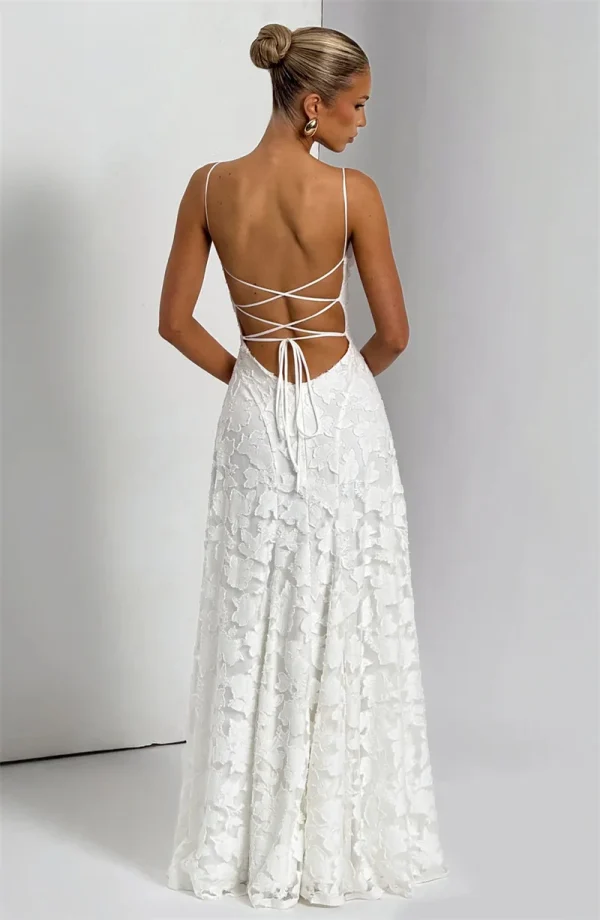 Spaghetti Strap Backless Off-shoulder Sleeveless Lace-up Evening Club Party Dress - Image 20