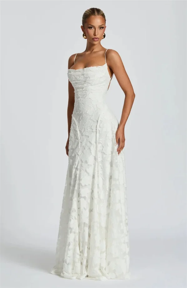 Spaghetti Strap Backless Off-shoulder Sleeveless Lace-up Evening Club Party Dress - Image 19