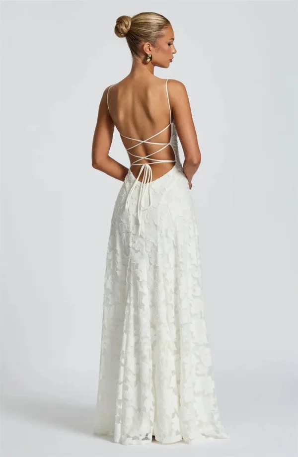 Spaghetti Strap Backless Off-shoulder Sleeveless Lace-up Evening Club Party Dress - Image 21