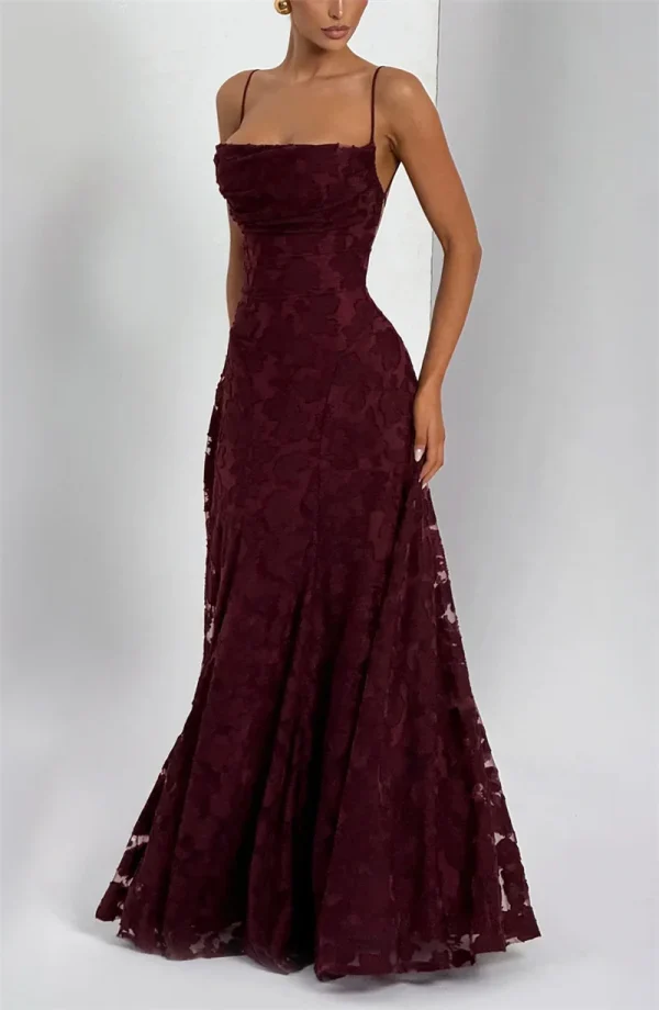 Spaghetti Strap Backless Off-shoulder Sleeveless Lace-up Evening Club Party Dress - Image 5