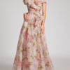 Spliced Appliques Slimming Slash Neck Short Sleeve High Waist Temperament Dresses