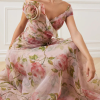 Spliced Appliques Slimming Slash Neck Short Sleeve High Waist Temperament Dresses - Image 4