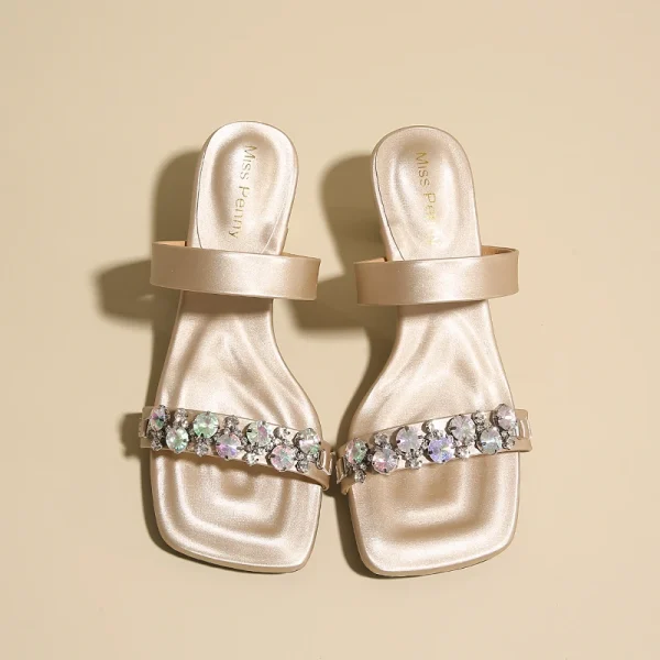 Luxury Crystal Square Toe High Evening Party Heels Sandals - Image 21