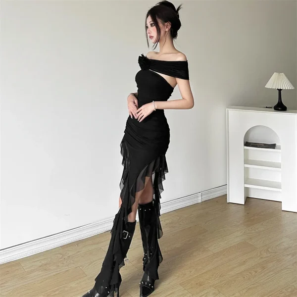 Sweet Chest Wrapping Strapless Sheath Tassel Tight Mini Dress - Image 6
