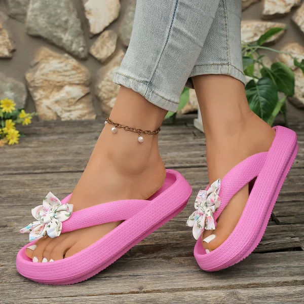 Sweet Comfort Soft Petal Flower Pattern Flip-Flop Beach Style Daily Walking Slippers - Image 11