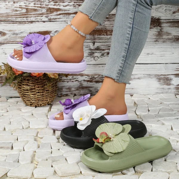 Sweet Flower Versatile Comfort Soft Flat Thick Sole Beach Style Slippers - Image 19
