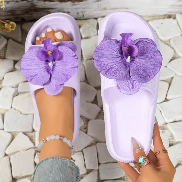 Sweet Flower Versatile Comfort Soft Flat Thick Sole Beach Style Slippers - Image 13