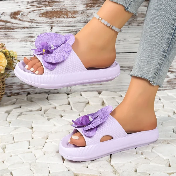 Sweet Flower Versatile Comfort Soft Flat Thick Sole Beach Style Slippers - Image 17