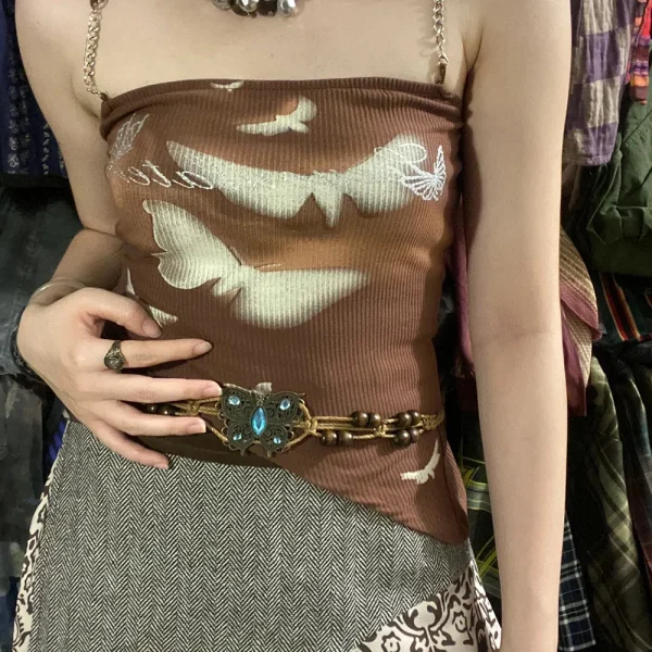 Trendy Butterfly Tassel Waist Chain Bohemian Vintage Flower Jean Skirt Dress Belt - Image 10