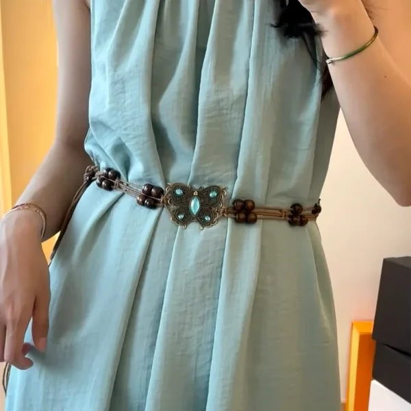 Trendy Butterfly Tassel Waist Chain Bohemian Vintage Flower Jean Skirt Dress Belt - Image 11