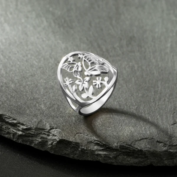 Trendy Metal Stainless Steel Butterfly Animal Flower Daily Wear Ring - Image 6