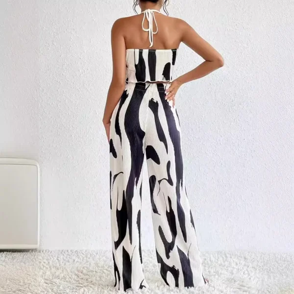 Sleeveless Zipper Fly Top High Waist Office Lady Pant Two Piece Set - Image 3