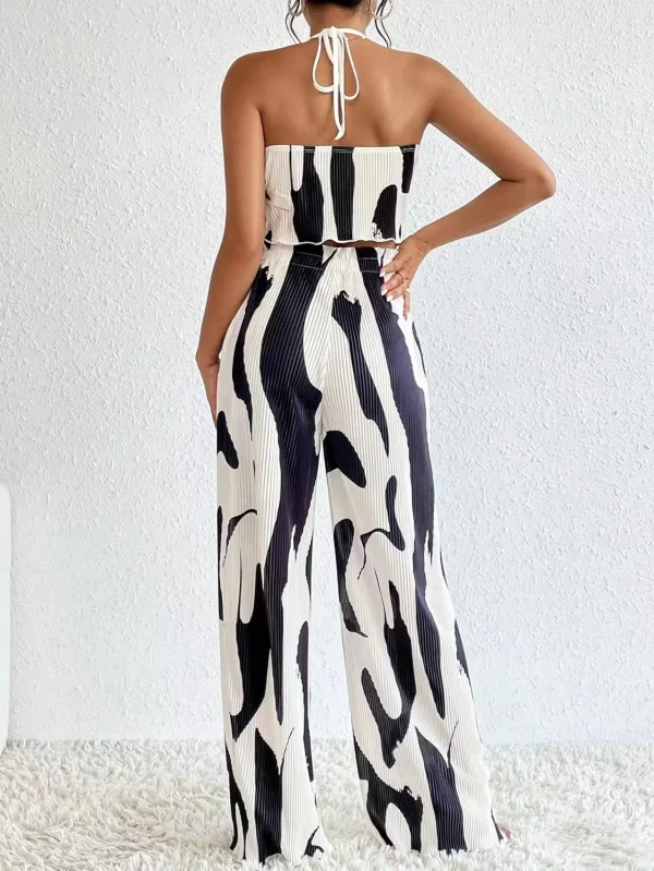 Sleeveless Zipper Fly Top High Waist Office Lady Pant Two Piece Set - Image 4