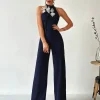 Unique Design Decorative Patchwork Flowers One-piece Jumpsuit - Image 2
