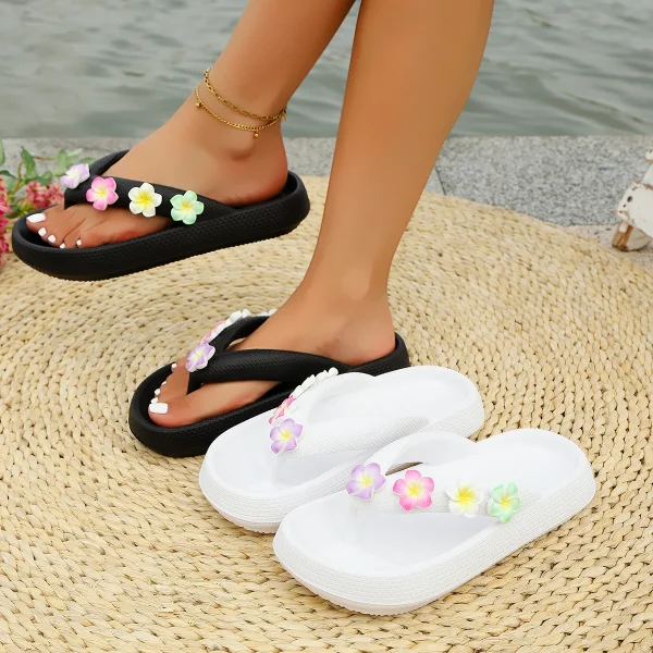Versatile Soft Colorful Egg Flower Beach Style Outdoor Flip-Flops Slippers - Image 20