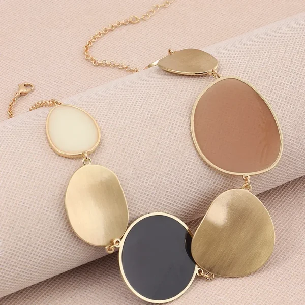 Vintage Big Round Wafer Dangle Statement Boho Metal Disc Pendant Choker Necklace - Image 5