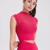 Vintage Fashion Sporty Top Round Neck Cap Sleeves Outdoor In Solid T-Shirt - Image 11