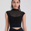 Vintage Fashion Sporty Top Round Neck Cap Sleeves Outdoor In Solid T-Shirt - Image 3