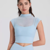 Vintage Fashion Sporty Top Round Neck Cap Sleeves Outdoor In Solid T-Shirt - Image 9