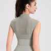 Vintage Fashion Sporty Top Round Neck Cap Sleeves Outdoor In Solid T-Shirt - Image 5